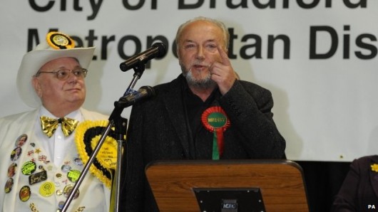 A serious politician, accompanied by George Galloway in better form