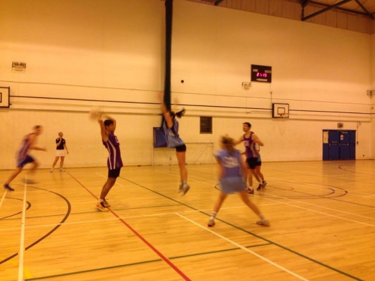 Netballers upping their defence against the over-the-head passes.