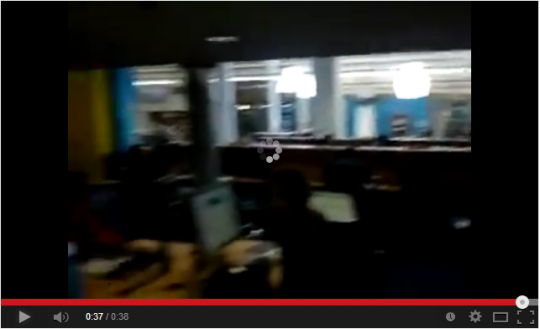 The grainy footage