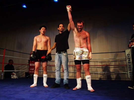 Freddie (right) winning