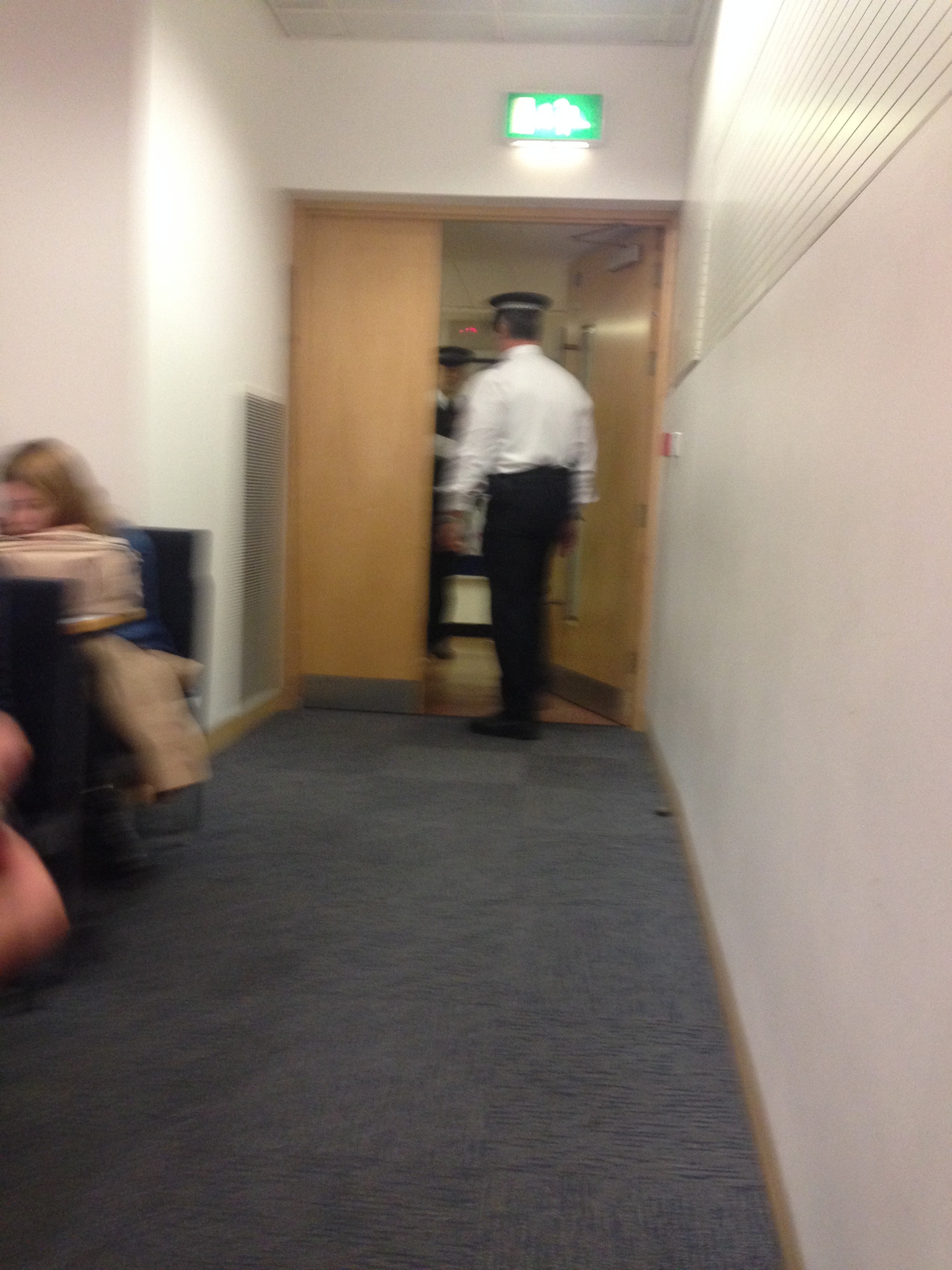 Police checked the lecture theatre before Taub's arrival 