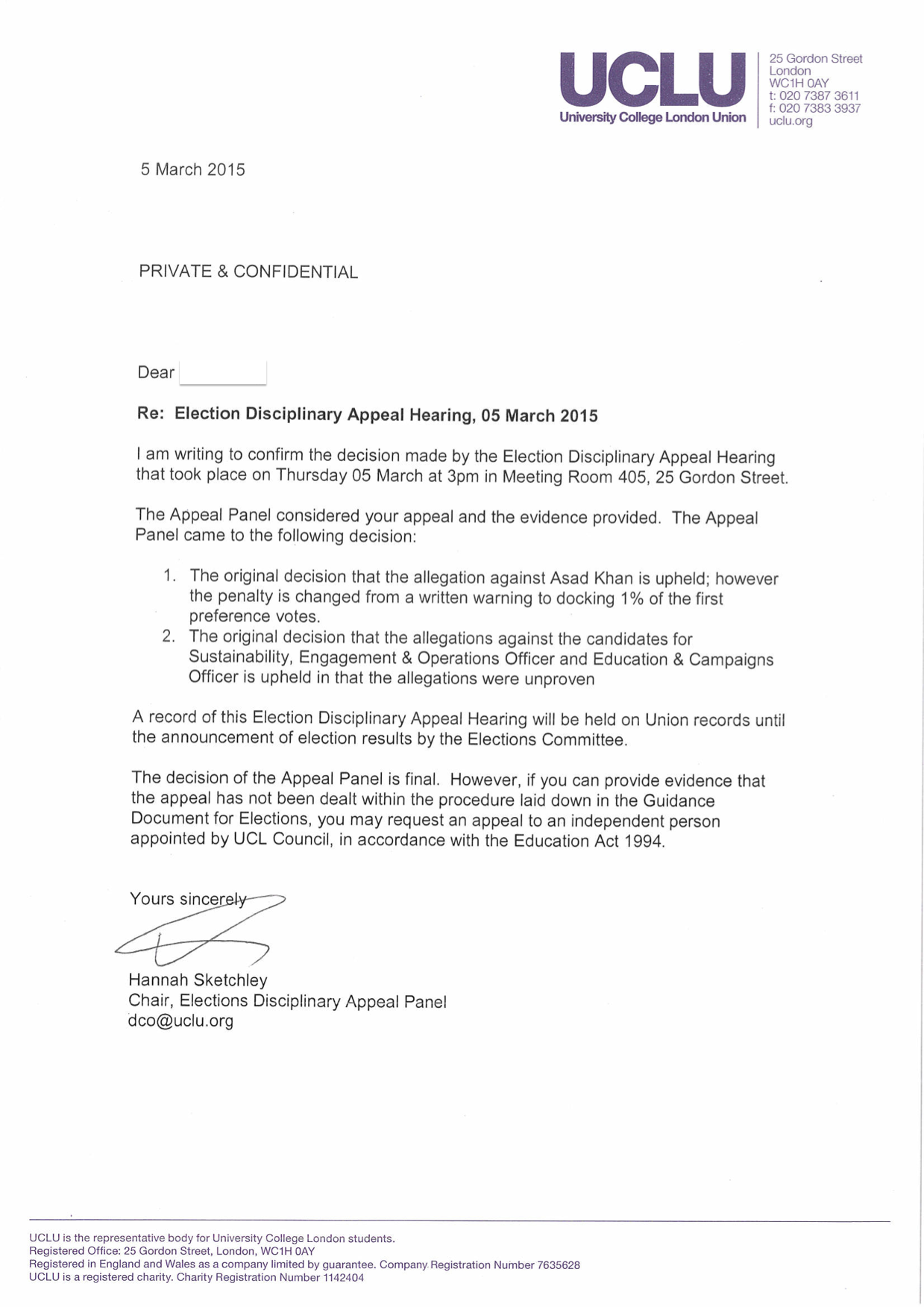 GC outcome letter (EDAH1401)