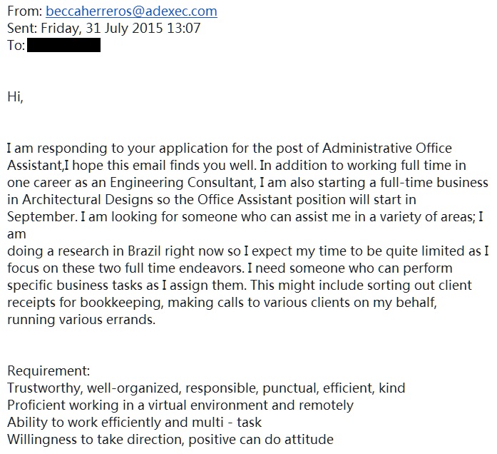 This e-mail could fool anyone.