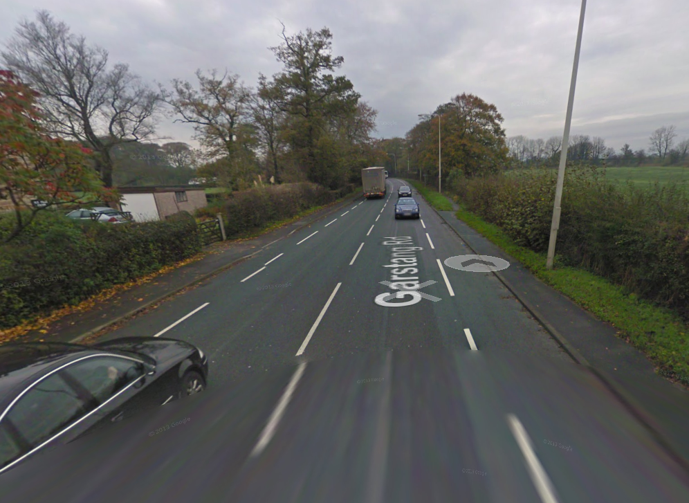 Garstrang road in Lancashire