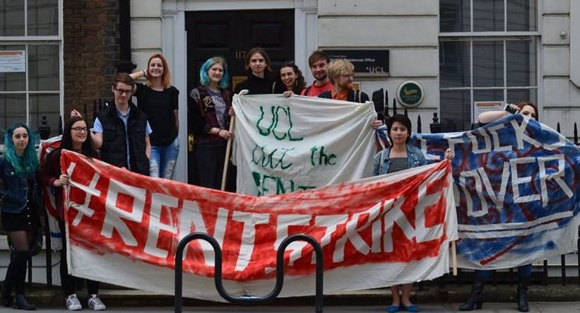 Campbell House students campaigning with Cut the Rent