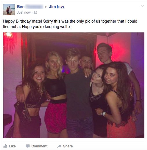 'Haha, remember when we both scraped in to this pic together?x'