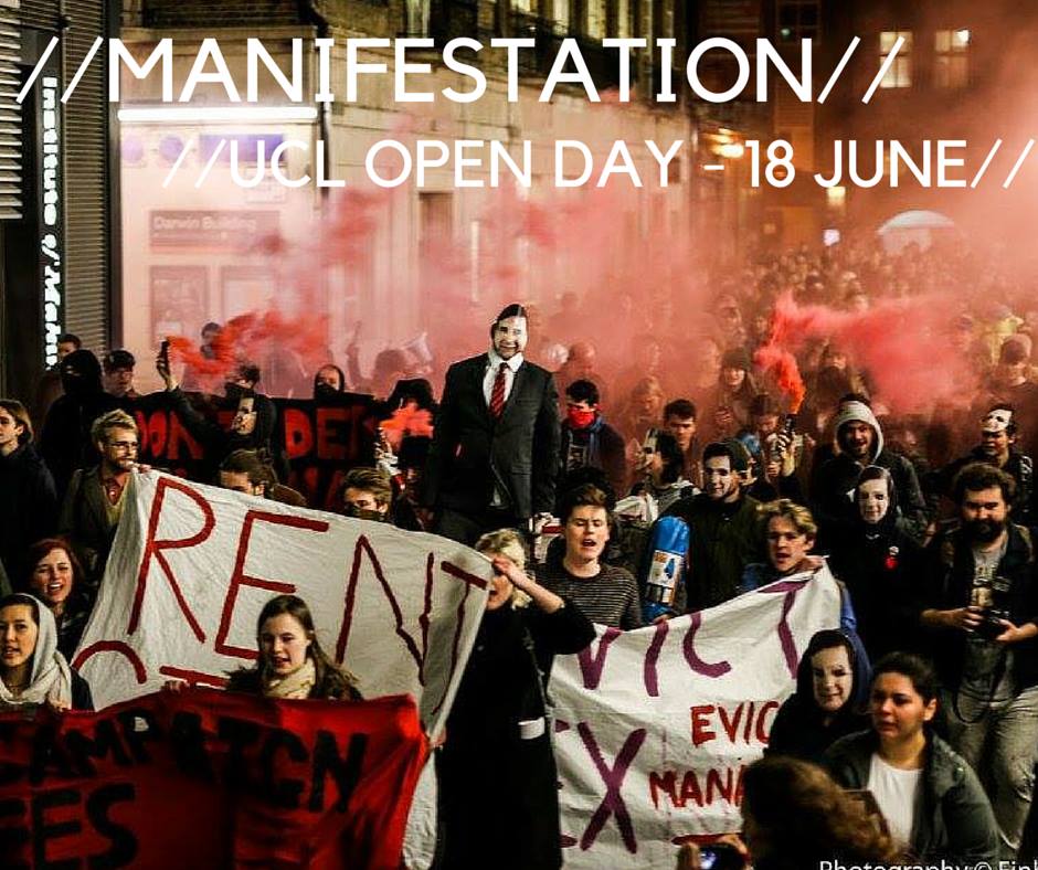 The Open Day March hosted by Cut the Rent with an effigy of Vice-Provost Rex Knight