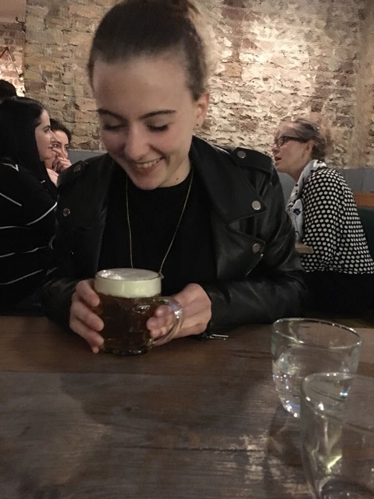 Image may contain: Stein, Pitcher, Jug, Beer Glass, Beer, Alcohol, Drink, Beverage, Glass, Person, People, Human