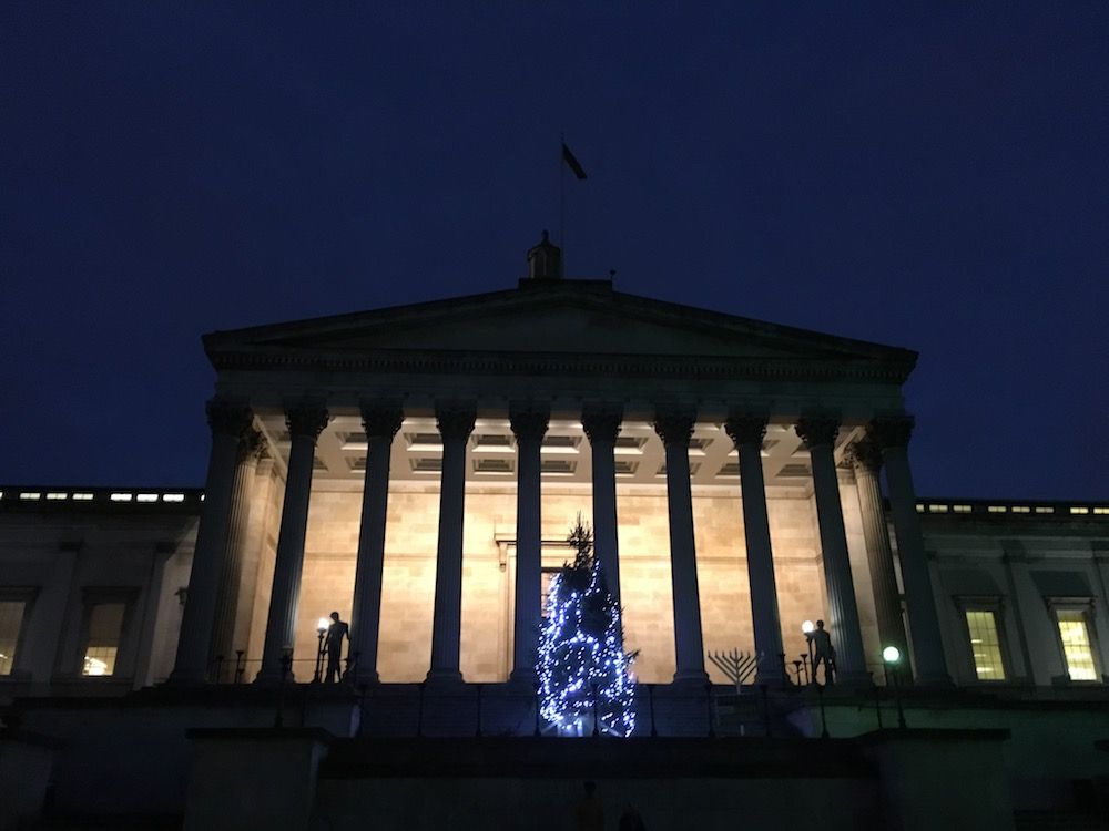 Image may contain: Tree, Christmas Tree, Ornament, Plant, Human, Person, Column, Pillar, Shrine, Parthenon, Worship, Temple, Building, Architecture