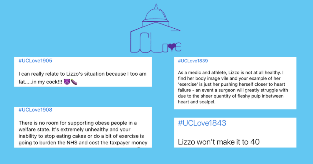 UCLove posts fatphobic