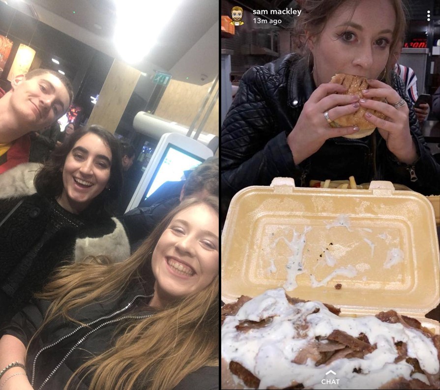 People at McDonald's and eating food