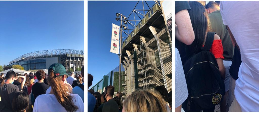 People at Twickenham Stadium