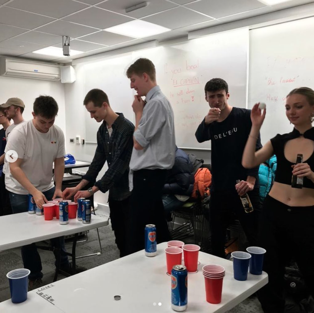 beer pong, freshers', society