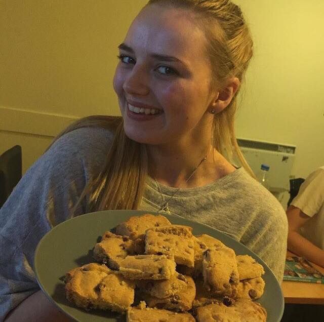 Image may contain: Food, Cookie, Biscuit, Person, People, Human