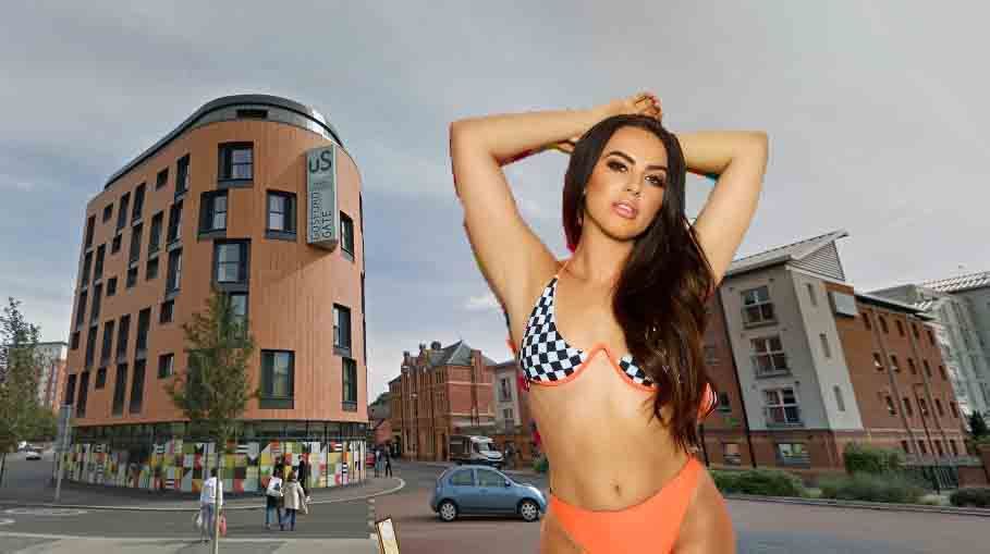 Image may contain: Urban, Neighborhood, Building, Swimwear, Clothing, Bikini, Person, People, Human