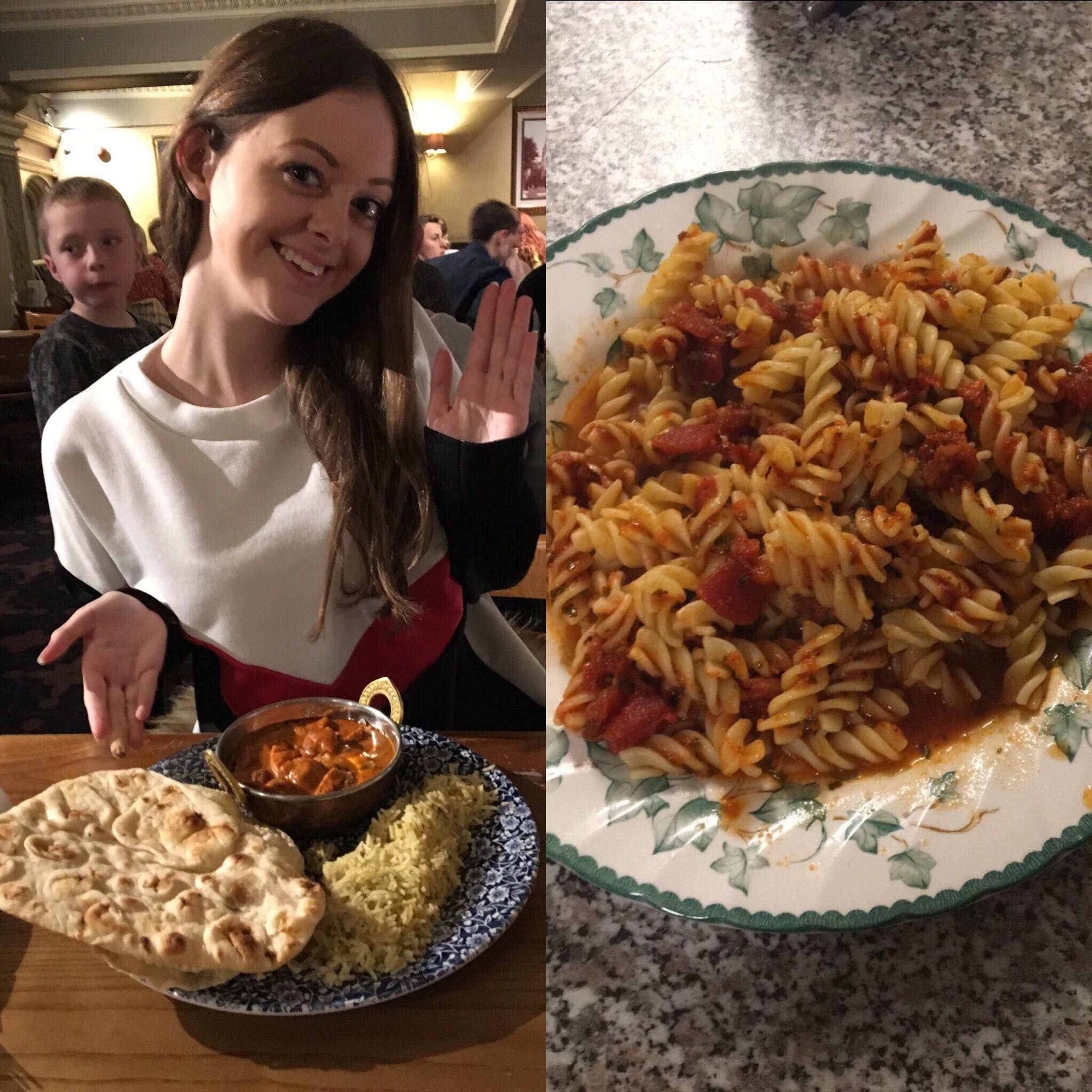 Image may contain: Pasta, Dish, Food, Meal, Person, Human