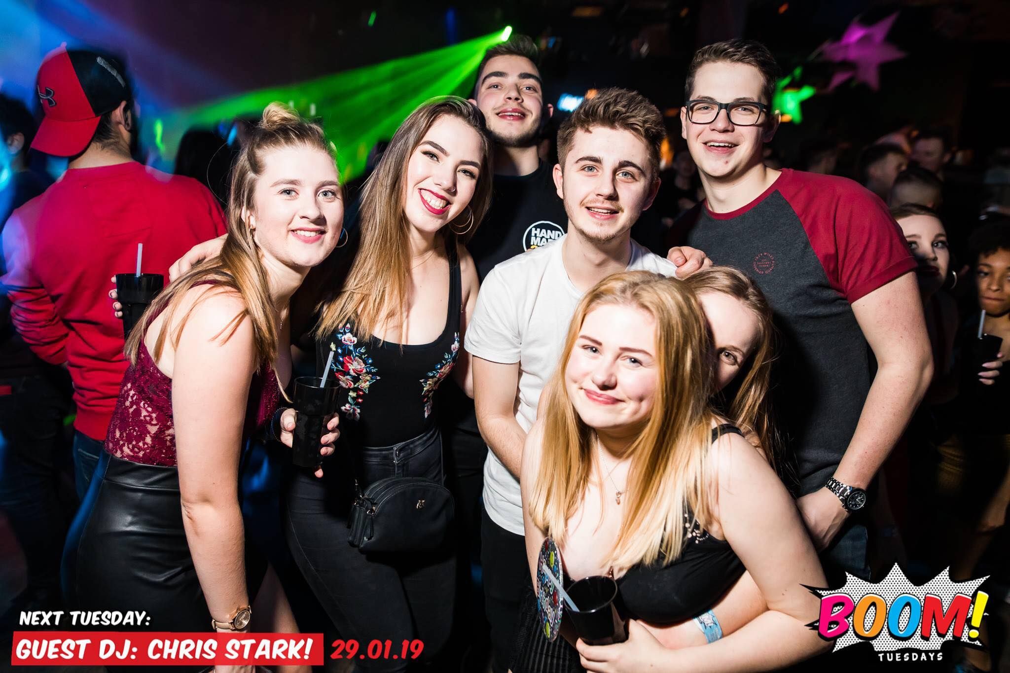 Image may contain: Disco, Clothing, Apparel, Helmet, Night Club, Club, Party, Human, Person