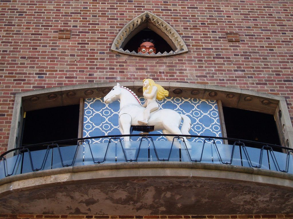Image may contain: Window, Animal, Mammal, Horse, Brick, Railing, Banister, Handrail