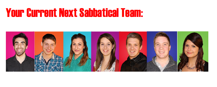 Left to right: Gilani, David Martin, Dessie, Claire, Alex, Oli and Josie