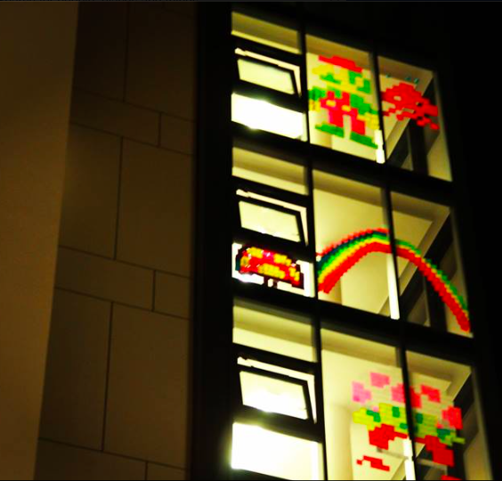 Some of the resident' impressive post-it note art.