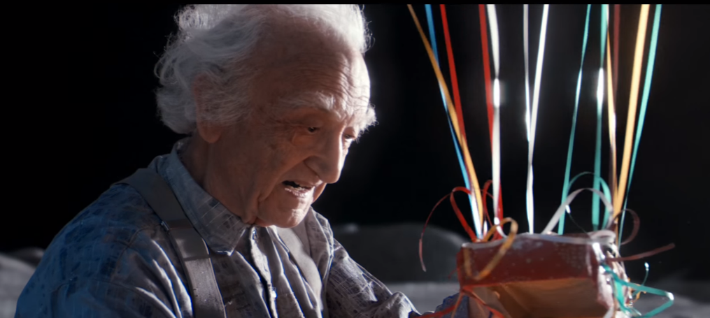 "I'm so happy with this present that I've somehow forgotten that I'm on the moon and shouldn't be alive"