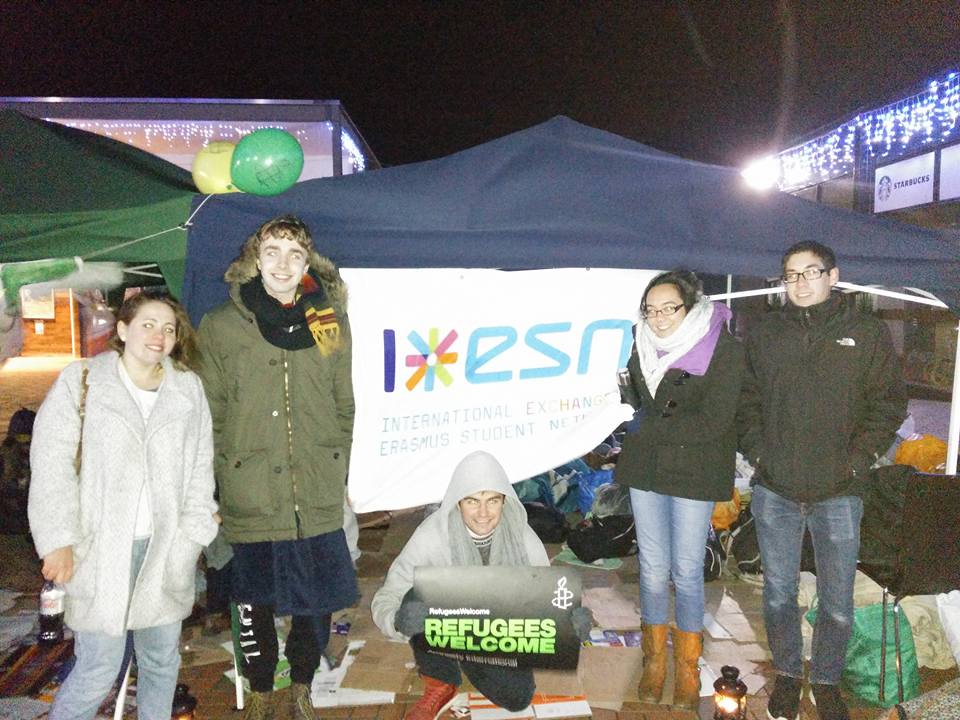 ESN members at the sleepout (photo take from ESN facebook page)