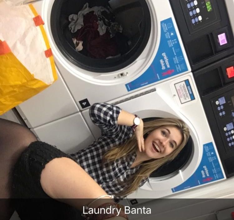 Image may contain: Laundry, Appliance, Human, Person