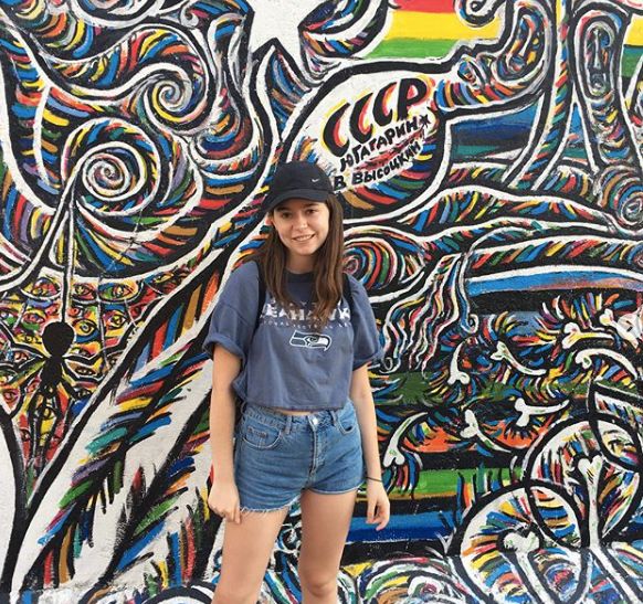 Image may contain: Wall, Graffiti, Modern Art, Shorts, Apparel, Clothing, Mural, Painting, Art, Human, Person