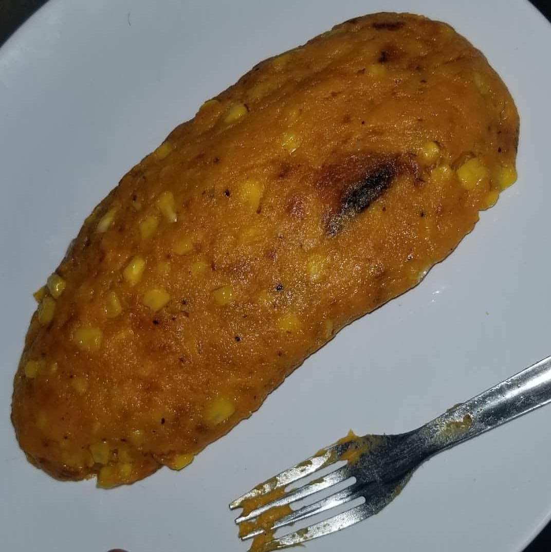 Image may contain: Fried Chicken, Bread, Dish, Meal, Plant, Food, Fork, Cutlery