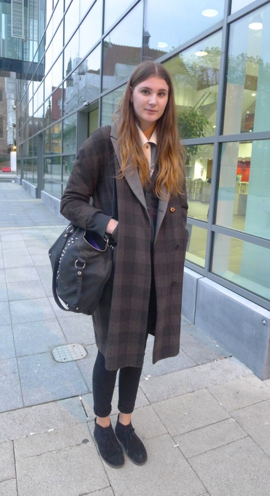 Anna is  3rd year Drama student. She cites 'Manchester fashion' and fashion magazines like Grazia as her style influences. 