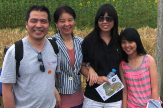 Prof Ding (left) with his family