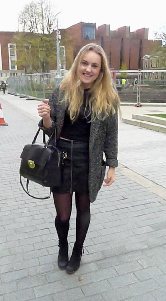 Lucy, 2nd year Philosophy. Lucy likes to read fashion magazines like VOGUE and loves oversized coats this season.  