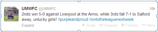 Womens football2711 tweet