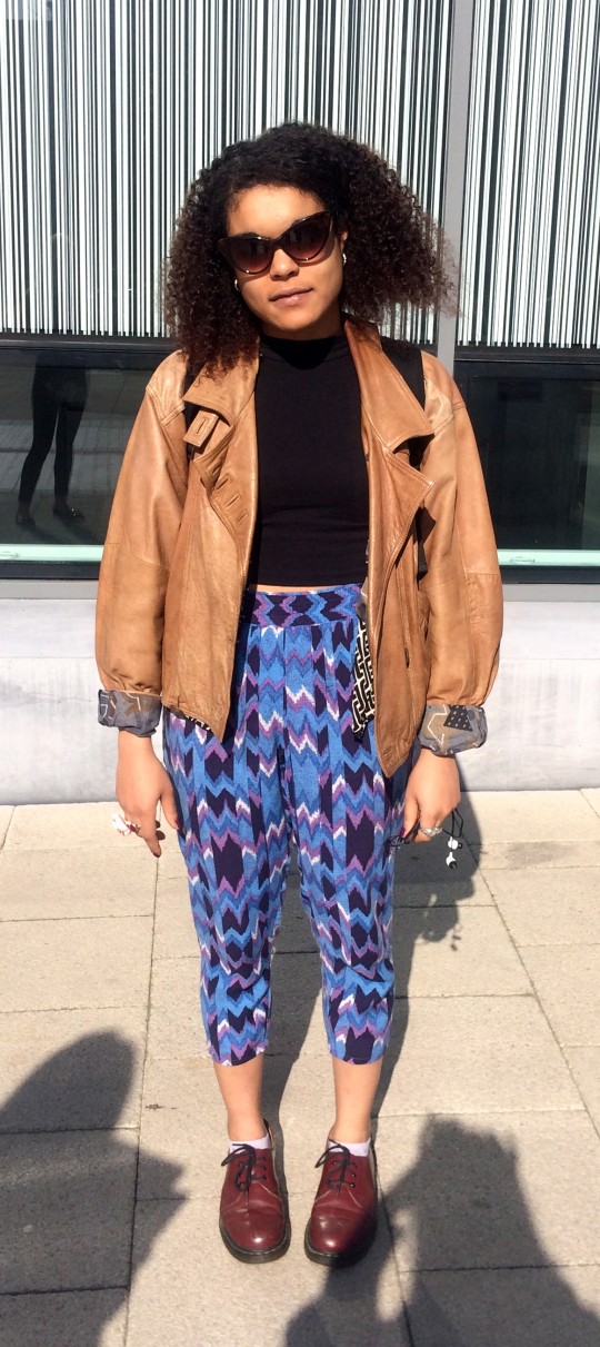Zoe has spent this sunny week in the library reading, but not out of choice! We love her choice of trousers here too. Patterns are a great way to spice up an outfit!