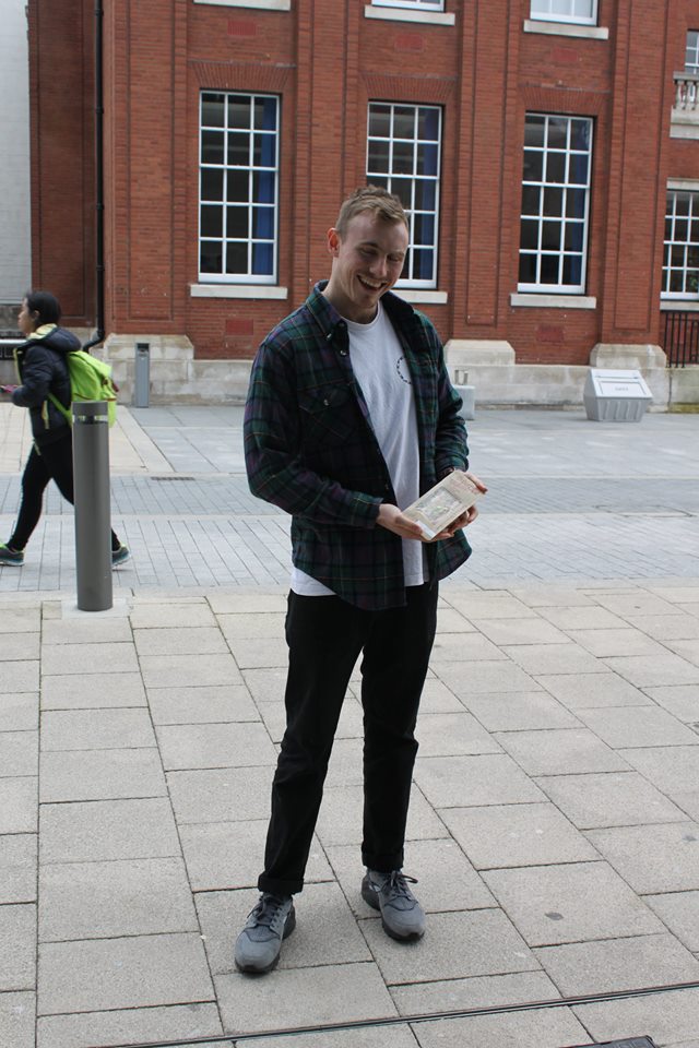 Elliot, a 3rd year History of Art student, was more interested in showing me his lunch than his Nike Huarache's. £3 meal deal.