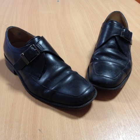 Leather monkstrap shoes £7 - Vintage fair