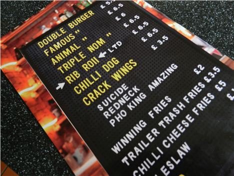 The well-known menu