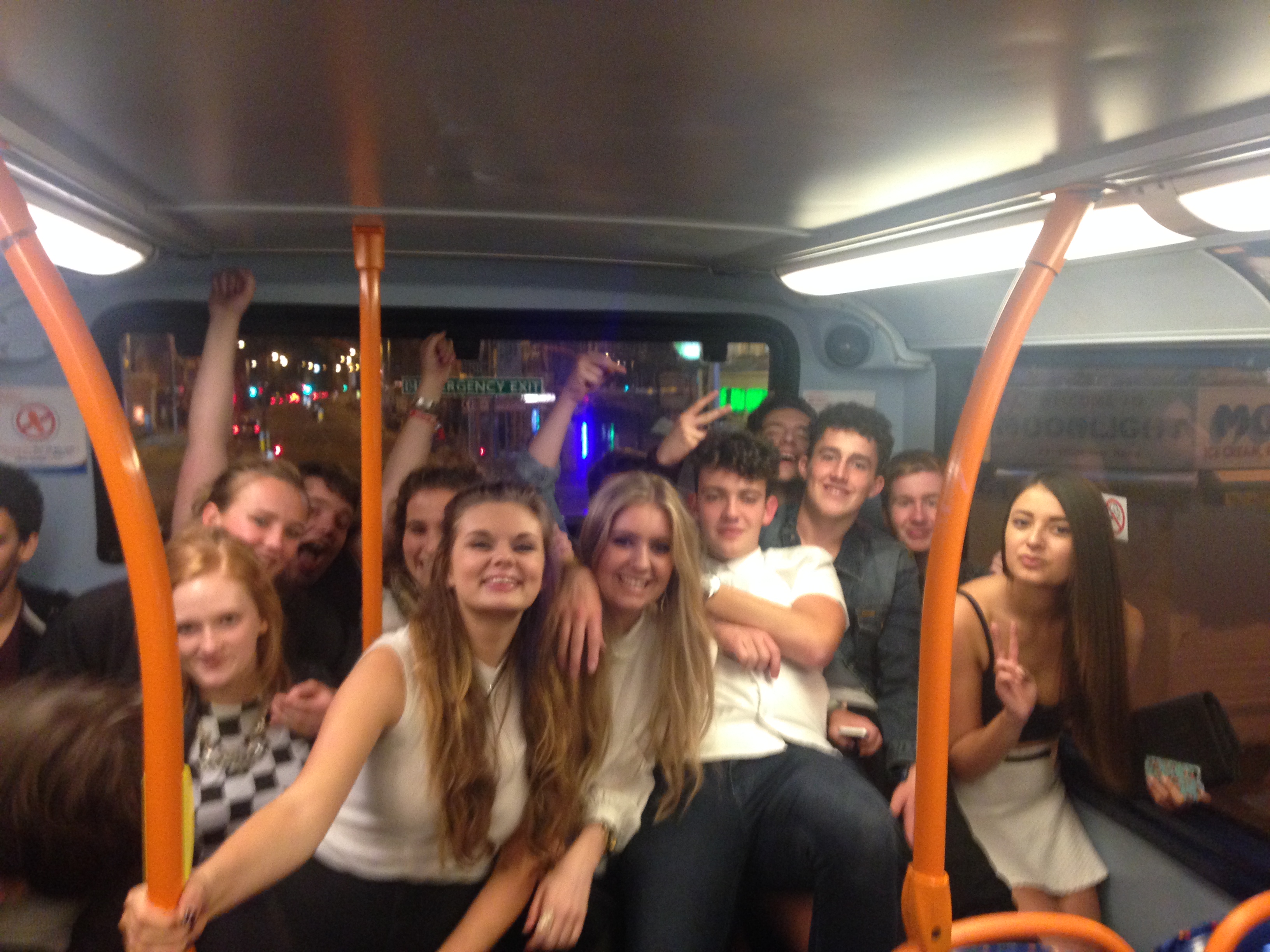 There were ten on the back seat of the bus
