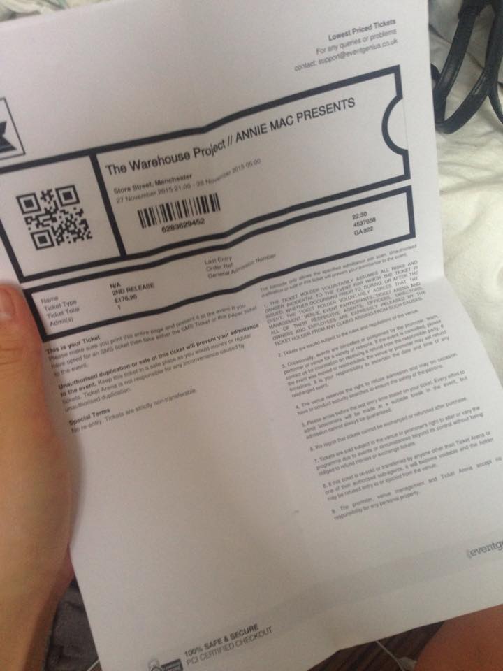 One of the many fake tickets sold