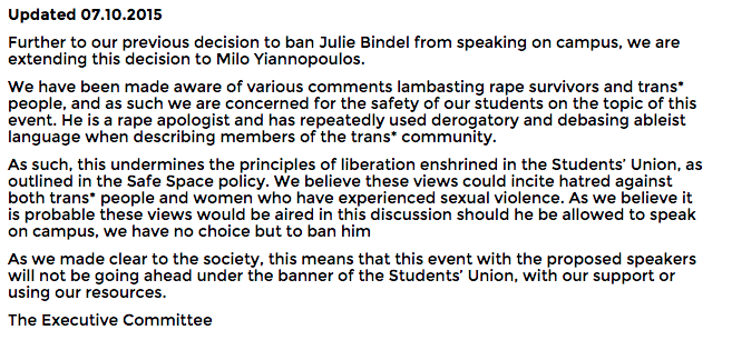 The SU's statement