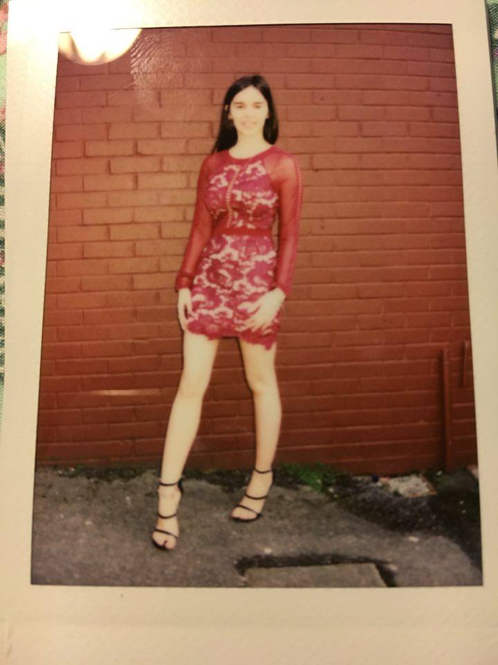 A beaut red dress from Missguided with appliqued lace flowers on and mesh sleeves, £8!!