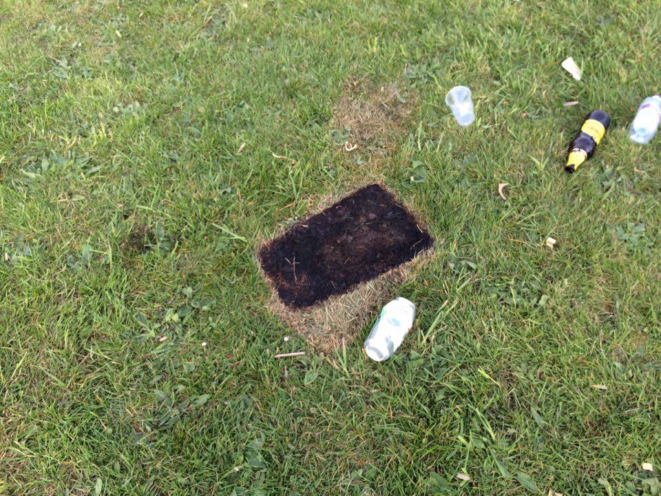 Portable barbecues have scorched the grass