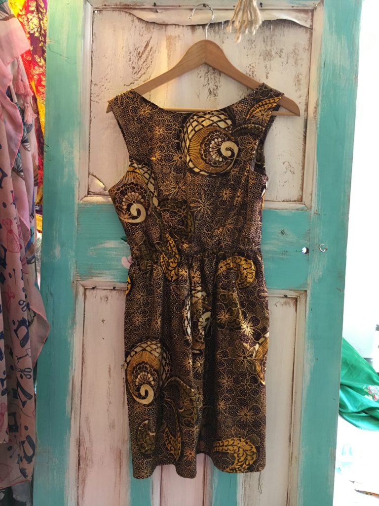 Cute brown dress made from a table cloth - £36