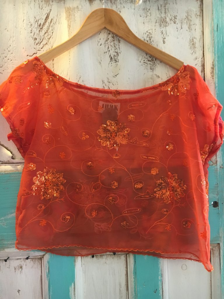 Orange crop made from a sari - £26