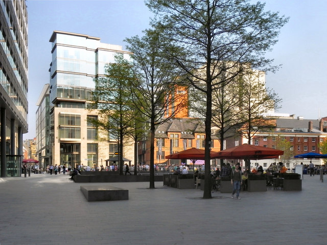 Spinningfields, an area of Manchester developed by Allied London