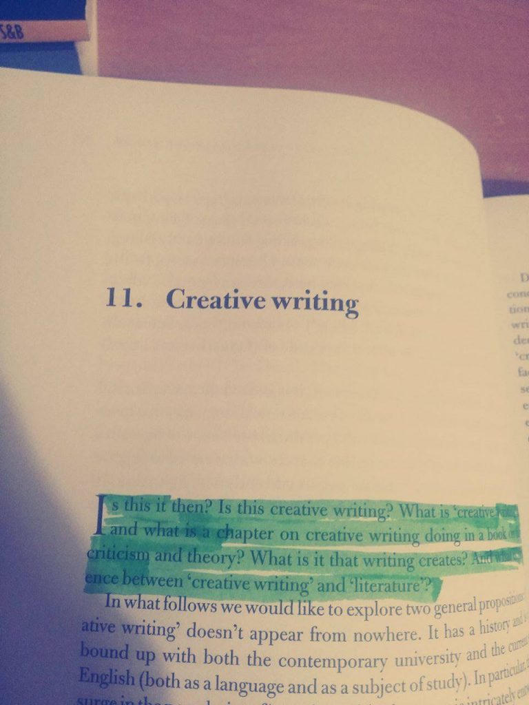 'Is this this then? Is this creative writing'