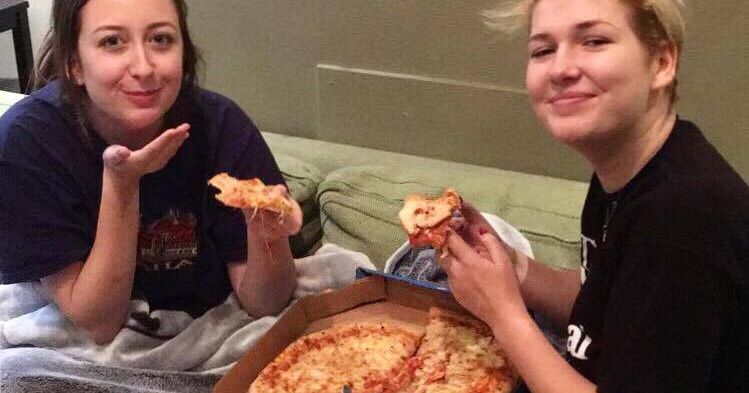Image may contain: Pizza, Food, Person, People, Human