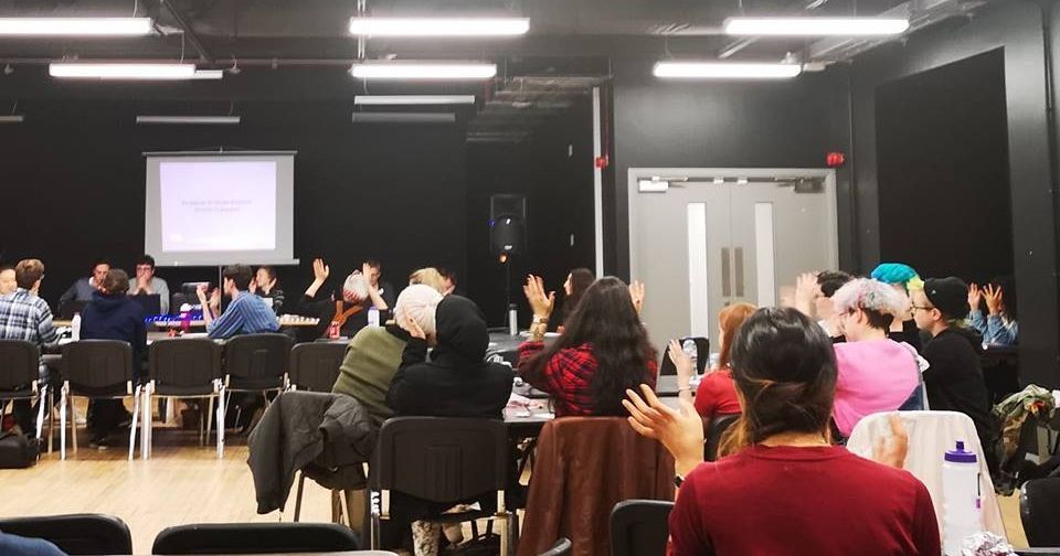 Image may contain: Conference Room, Meeting Room, Workshop, Interior Design, Seminar, Lecture, Speech, Chair, Furniture, Classroom, School, Crowd, Audience, Room, Indoors, Human, Person