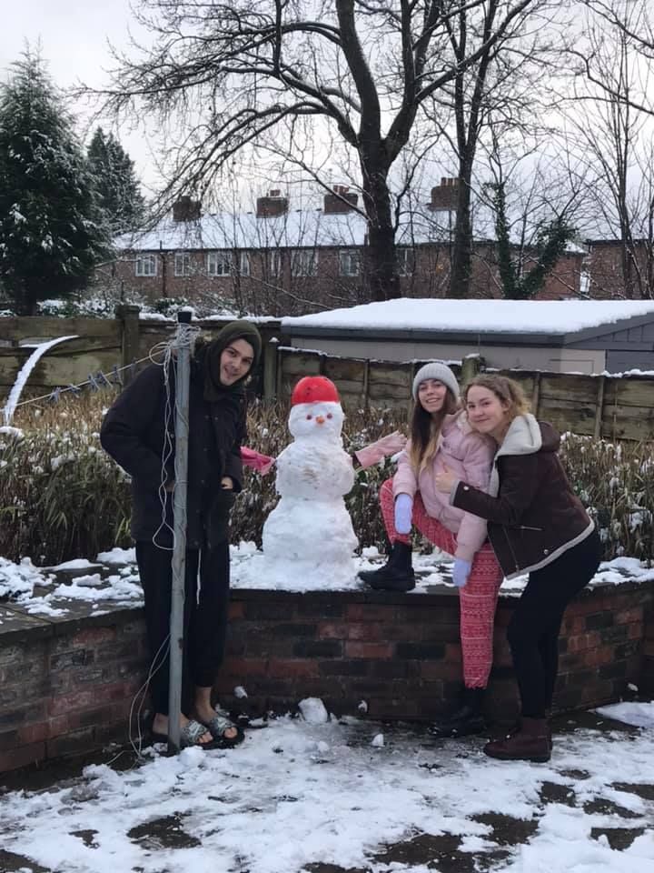 Image may contain: Shoe, Footwear, Ice, Apparel, Pants, Clothing, Snowman, Winter, Snow, Human, Person, Outdoors, Nature