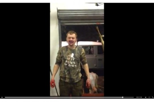 The sick man laughs as he completes the challenge